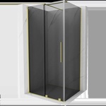 Mexen Velar плъзгаща се душ кабина 110 x 90 cm, графит, четкано злато - 871-110-090-41-55 (871-110-090-41-55)