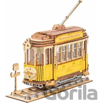 Robotime Drevené 3D puzzle Historická električka 145 ks