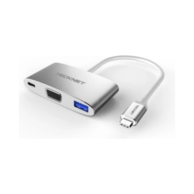 TeckNet Адаптер за свързване от USB-C към VGA, USB-C и USB-A 3.0 - TeckNet TPD001 USB-C to VGA Multiport Adapter (TPD001)