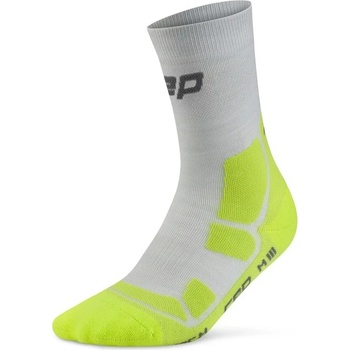 CEP Мъжки туристически чорапи CEP Hiking Mid Cushion Sock Mid Cut Walking socks - Grey / Acid Lime - размер III (207-1134-0211)