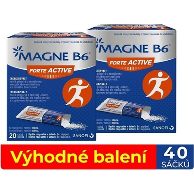 Magne B6 Forte Active 20 sáčků balení 2 ks