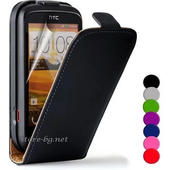 Image 1 of HTC Desire_C Флип2 Кожен Калъф + Протектор