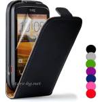 HTC Desire_C Флип2 Кожен Калъф + Протектор