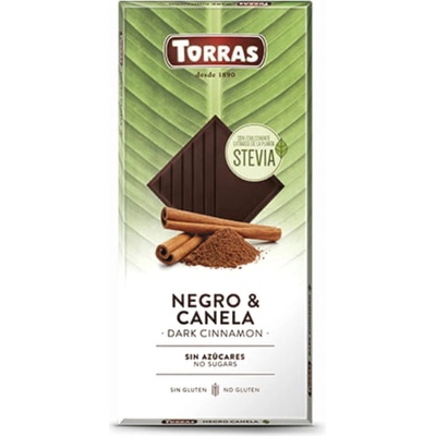 Torras Horká čokoláda so stéviou a škoricou 125g