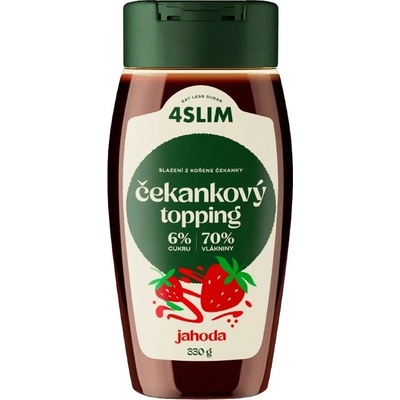 4Slim Čekankový topping jahoda 330 g