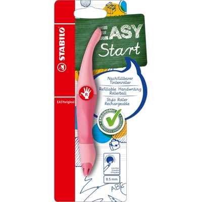 STABILO EASYoriginal Pastel ergonomický roller pre pravákov s bombičkou s modrým zmizíkovateľným atramentom - Ružová