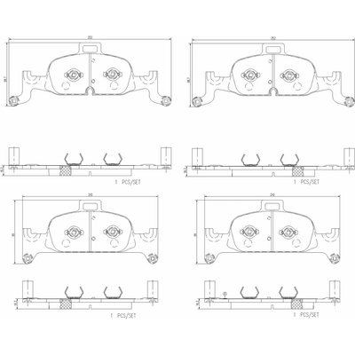 Sada brzdových platničiek kotúčovej brzdy BREMBO P85164NX