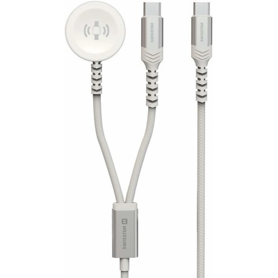 SWISSTEN OPLETENÝ MAGNETICKÝ KABEL 2v1 PRO APPLE WATCH A USB-C, USB-C 1.2 M 22065504