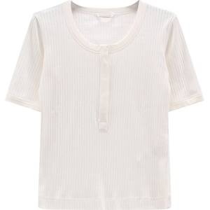 Jeanne Baret Дамска тениска Jeanne Baret Women's Pervinca T-Shirt - B. Co Gesso / White - размер 38 (EU) (916-6697-0112)