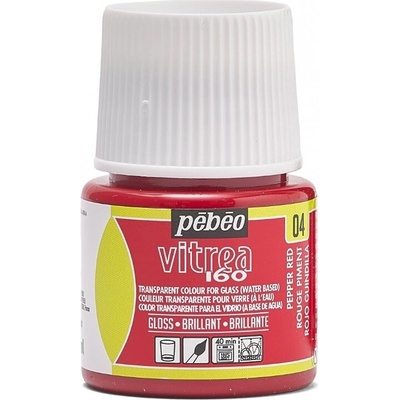 Pébéo Napaľovacia farba na sklo Vitrea 160 45 ml 04 Pepper Red