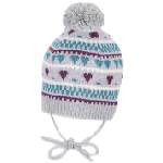 Sterntaler Детска плетена шапка с връзки Sterntaler - На сърчица, 51 cm, 18-24 месеца (4701605-542) - ozone