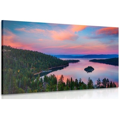 Obraz jezero při západu slunce - 150x100