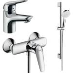 Hansgrohe Комплект смесител за душ за умивалник Hansgrohe Novus 70 и комплект душ Crometta, хромиран (71020000+71060000+26532400)
