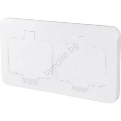 Solight 5B323W - Вграден подов двоен контакт за външна употреба IP55, бял, правоъгълен (SL1764)