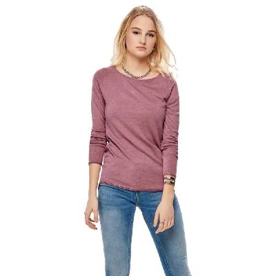 Тениска Only Mila Lacy Knit Detail Melange long sleeve T-shirt - Pink (Mesa Rose / Melange)