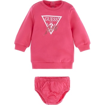 Image 1 of Guess Памучна рокля в розово с голямо лого Guess