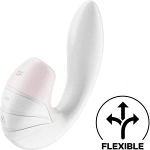 Satisfyer Supernova - вибратор 2 в 1 с въздушни вълни - акумулаторен, бял