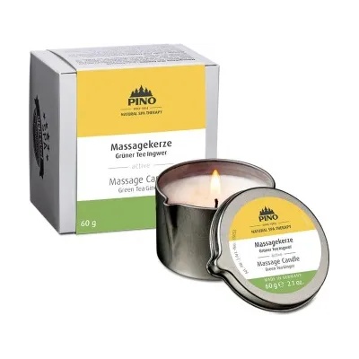 PINO Масажна свещ Зелен чай - Джинджифил, 60 г