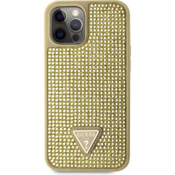 Pouzdro Guess, Rhinestones Triangle Metal Logo iPhone 12 Pro MAX zlaté