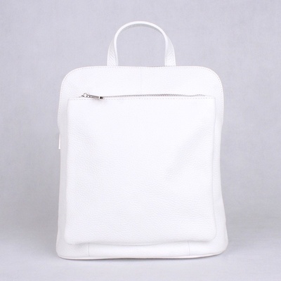 Vera Pelle Malý/střední bílý kožený batoh/crossbody kabelka no. 210