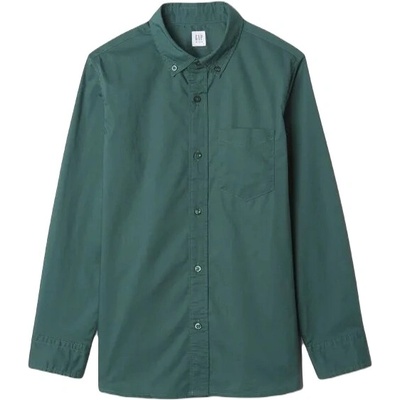 GAP FA24 LS Poplin tmavo zelená