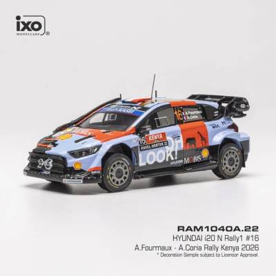 IXO Hyundai i20 N Rally1 Safari Rallye Kenya 2026 #16 Fourmaux Coria 1:43