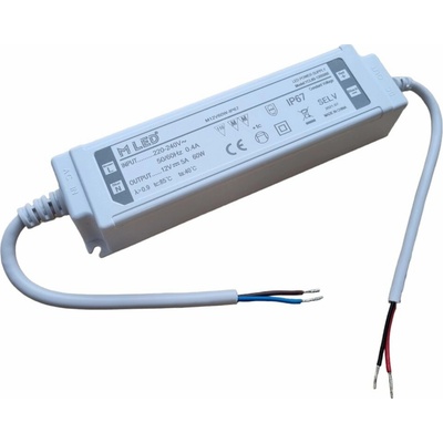 MLED, 60W LED napájeci zdroj, 12V, voděodolný, 5A, IP67, MLED-12V60W-IP67