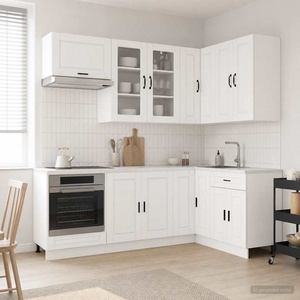 vidaXL Кухненски единица PORTO 8 бр. Бял гланц Инженерна дървесина (3438491)
