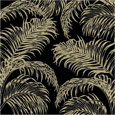 J-Line by Jolipa Čierno-zlaté papierové obrúsky Palm 33x33 cm 20ks