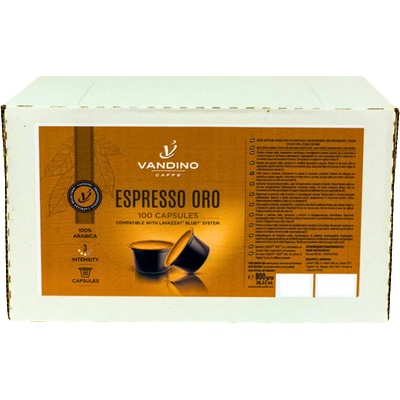 Vandino Caffe Кафе капсули Vandino Espresso Oro съвместими с Lavazza Blue, 100 капсули