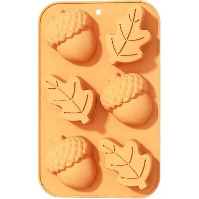 TORO Silikonová forma na muffiny 6ks 27x17cm žaludy a listy