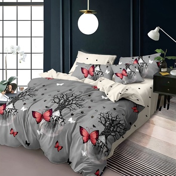 EmonaMall Двулицево спално бельо с ластик EmonaMall, 6 части - Модел S18164 (S18164-33333e)