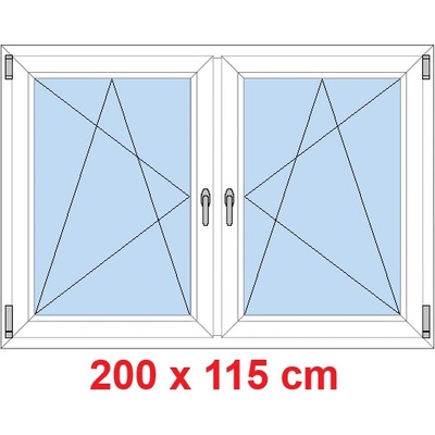 Soft Dvoukřídlé plastové okno 200x115 cm OS+OS se sloupkem Bílá