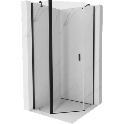Mexen Mist петостенна душ кабина с врата 100 x 100 см, прозрачна, черна - 8A8-100-100-70-00 (8A8-100-100-70-00)