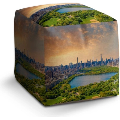 Sablio Taburet Cube New York Central Park: 40x40x40 cm