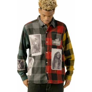 PRIMITIVE мъжка риза PRIMITIVE х BOB MARLEY - Marley Patchwork Flannel - pa322655- мулти