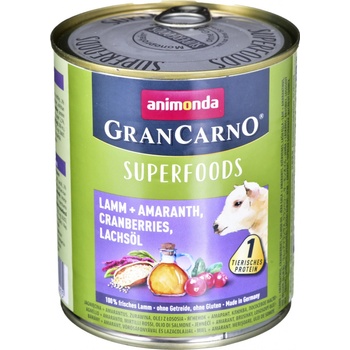 Animonda GranCarno Superfoods jehněčí amarantový, brusinkový, lososový olej 0,8 kg