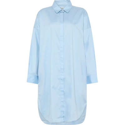 KnowledgeCotton Apparel Дамска риза с копчета KnowledgeCotton Apparel Women's Organic Cotton Satin Shirt Dress Shirt - Skyway (133-1487-0212)