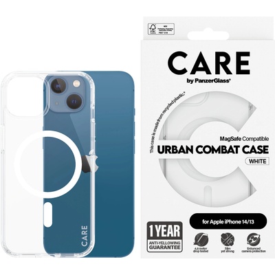 Panzer Гръб CARE by PanzerGlass за iPhone 14, 13, Flagship, White MagSafe - Прозрачен