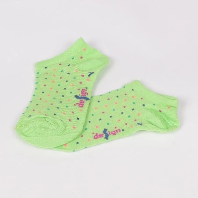Детски чорапи-терлик в зелено с точки