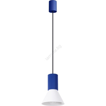 Sollux SL. 1874 - Пендел на кабел ESTRIA 1xE14/10W/230V, диаметър 14 см, син (SLX1609)