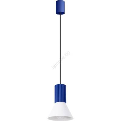 Sollux SL. 1874 - Пендел на кабел ESTRIA 1xE14/10W/230V, диаметър 14 см, син (SLX1609)