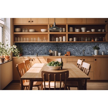 DIMEX ART s. r. o Фототапет за кухня - черна каменна стена 420 x 60 см