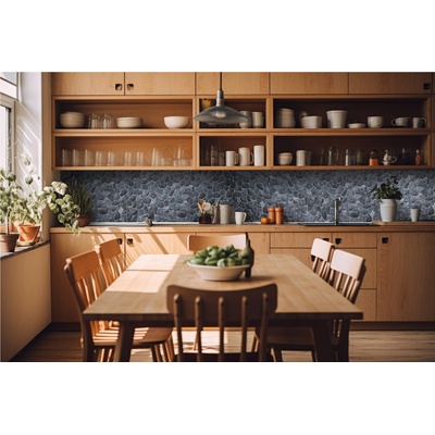 DIMEX ART Фототапет за кухня - черна каменна стена 420 x 60 см