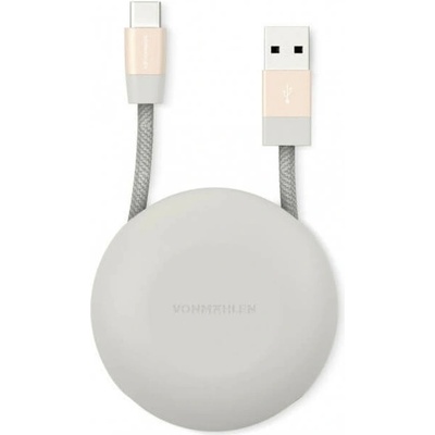 Vonmahlen Кабел Vonmahlen E070P0003, от USB-A(м) към USB-C(м), 1m, розово злато (E070P0003)