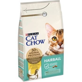 Cat Chow Суха храна за котки PURINA CAT CHOW Cat, Hairball Control с Naturium, с пиле - 1.5кг