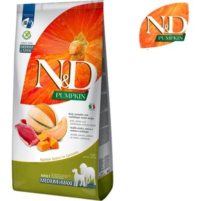 N&D Pumpkin Dog Adult Medium & Maxi Duck & Cantaloupe melon 12 kg