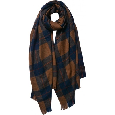 Dámská hnědo modrá zimní šála se skotským vzorem