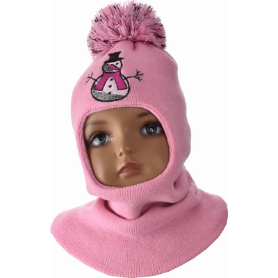 Detská kukla s brmbolcom a výšivkou svetlo rúžová