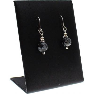 Mijabijoux náušnice z minerálů obsidián MB0064